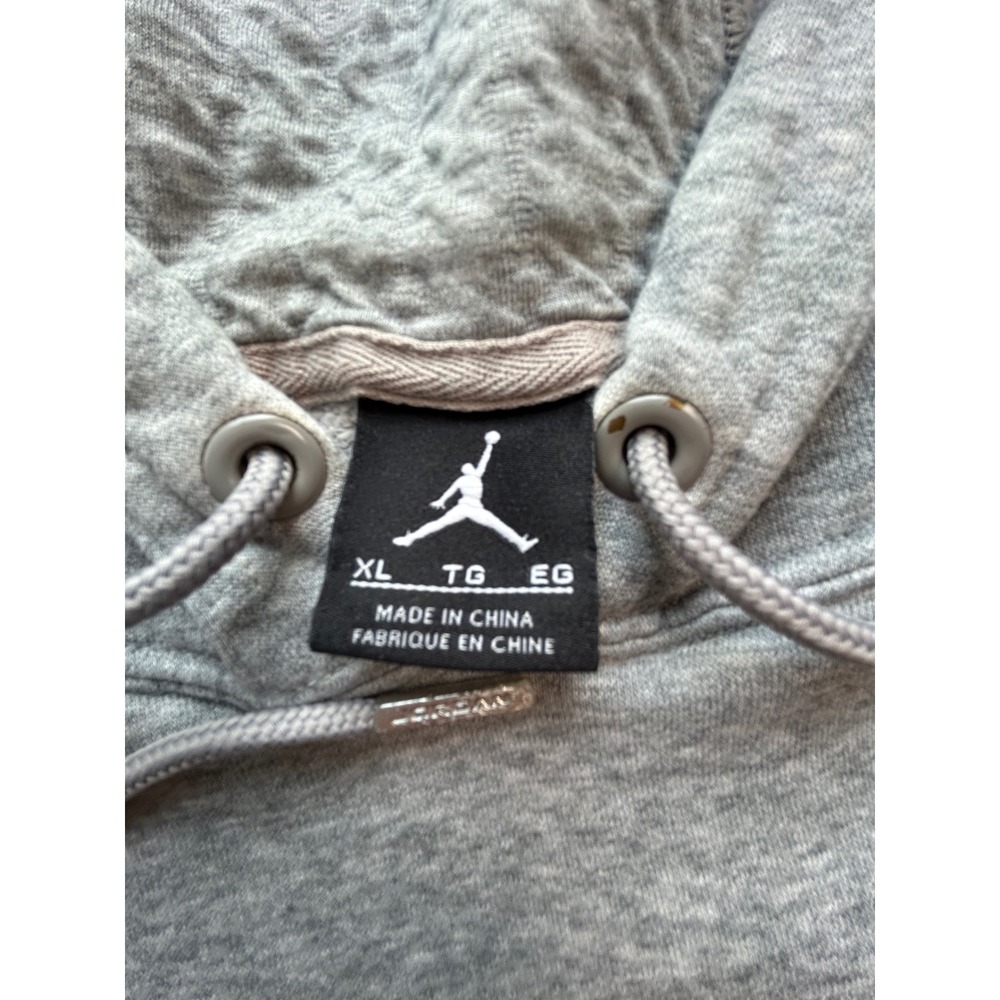 Jordan Mens XL Gray Quilted Sleeve Embossed 23 Logo Pullover Hoodie Jumpman - Picture 4 of 7